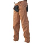 Мужские коричневые кожаные штаны чапсы с плетенкой Buffalo Hide