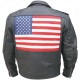 Мужская куртка косуха с флагом США Split Cowhide